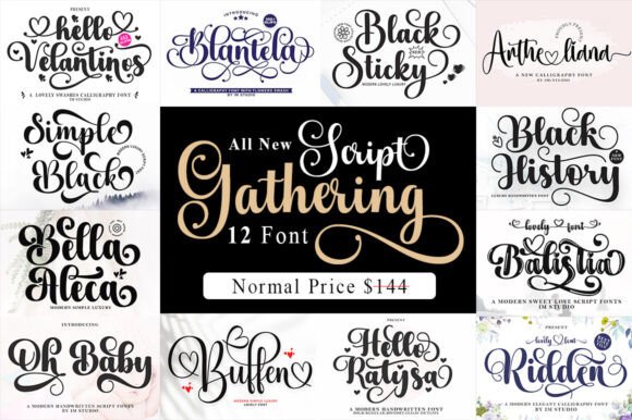 Script Gathering Bundle: Handwritten Fonts for Creative Expression